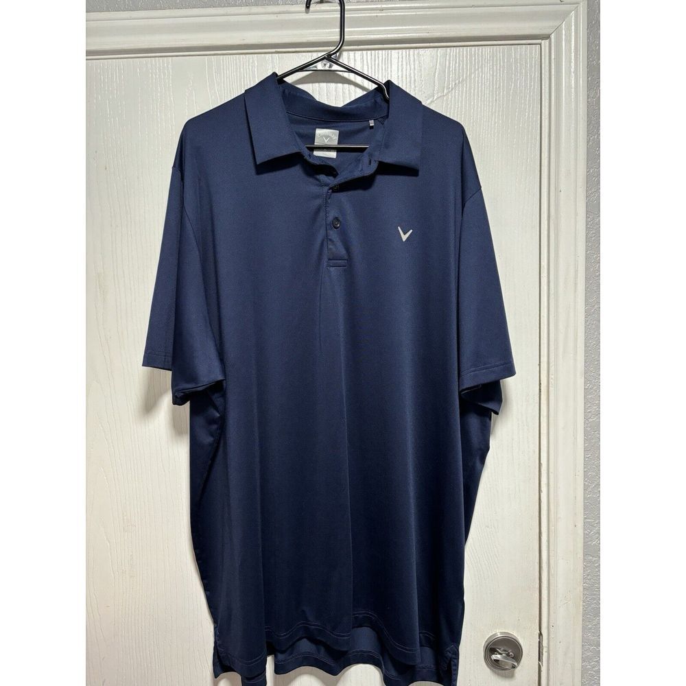Callaway Mens Opti Dri Blue Golf Polo Short Sleeved Shirt XXL Swing Tech